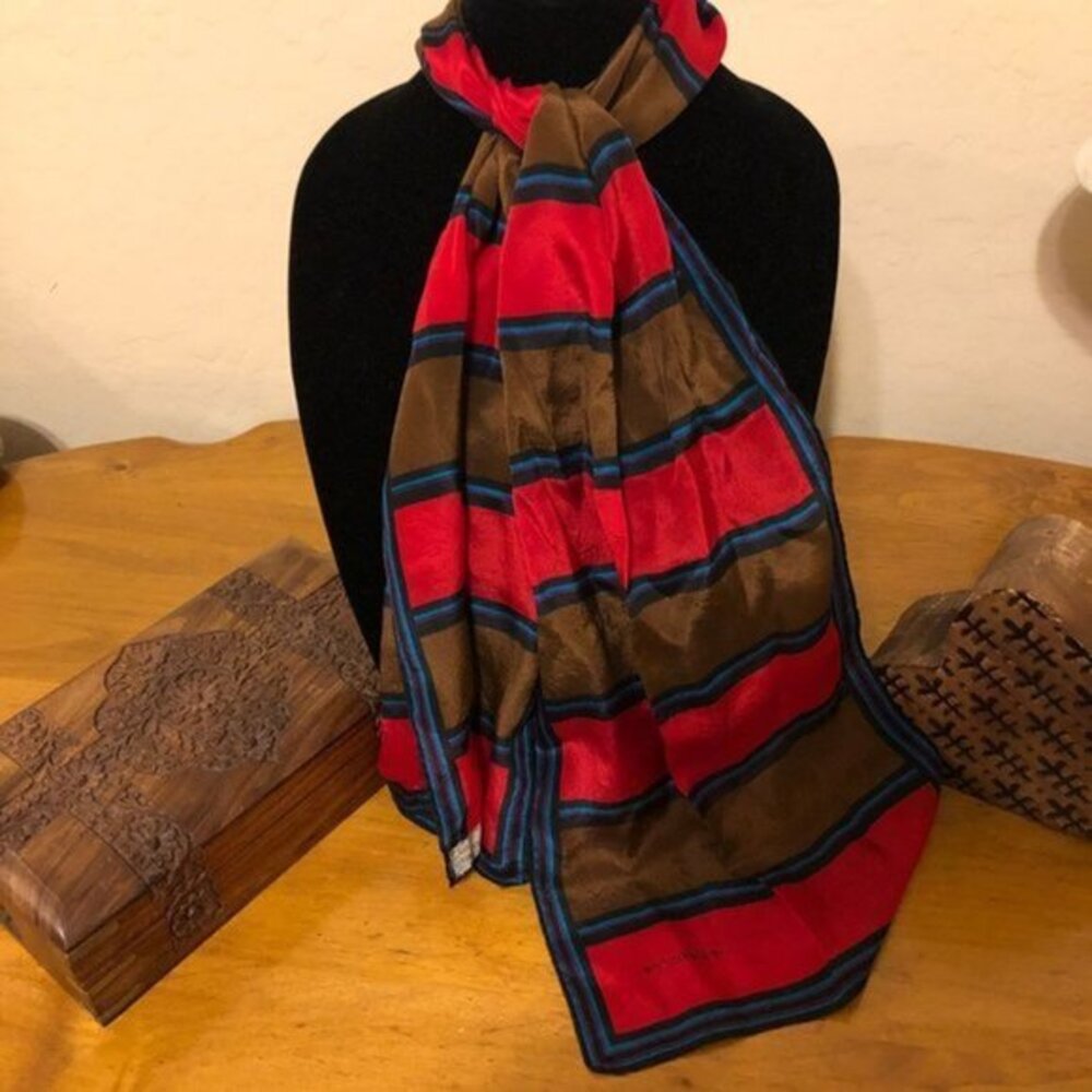 Vintage Liz Claiborne Silk Wide Striped Scarf